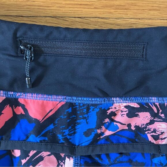 Lululemon Orange Blue Paint Storm Harbor Lightweight Gym Run Workout Shorts 4 - Picture 9 of 15